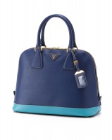 プラダ バッグ SAFFIANO LUX ロゴプレート ハンドバッグ BLUETTE+TURCHESE BL847B NZV F0CEI